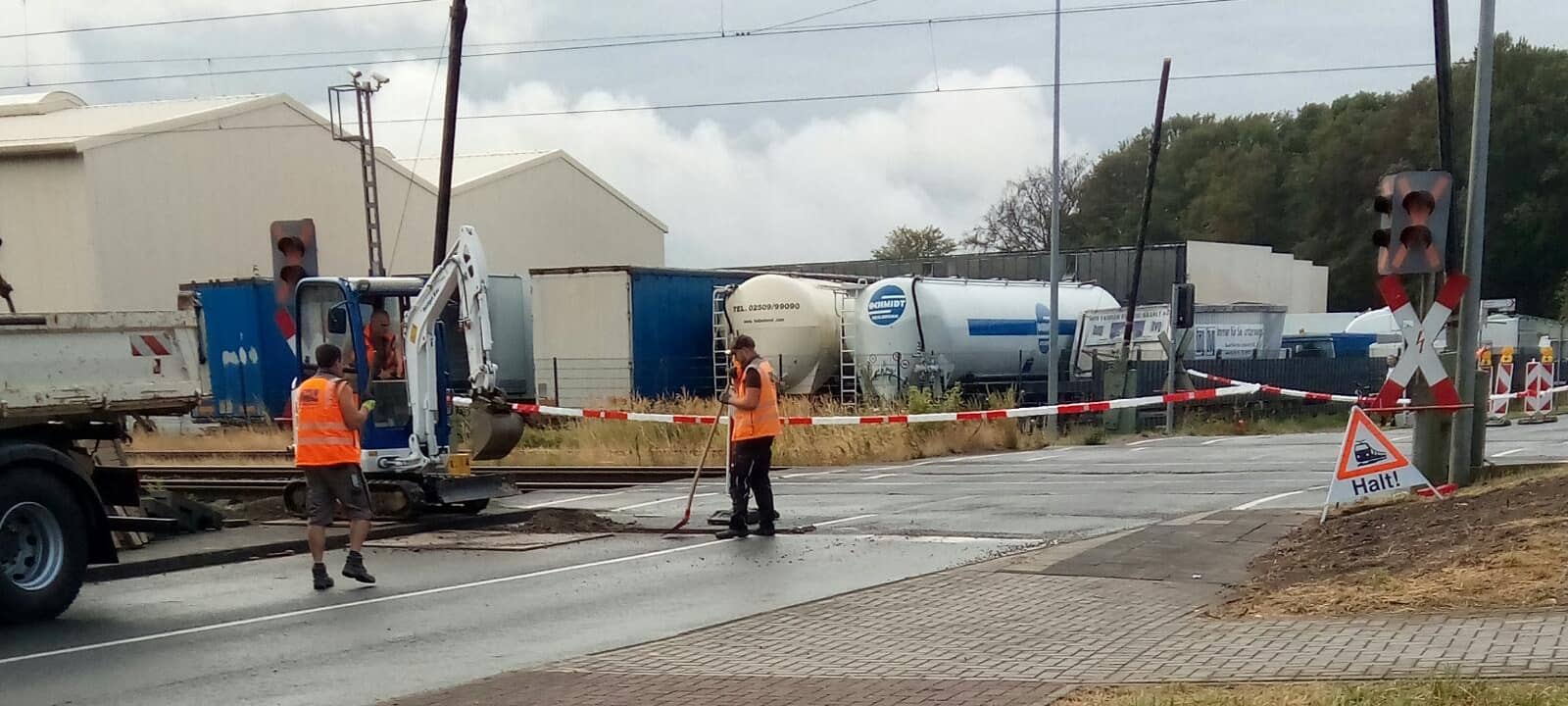 Arbeiten am Bahnübergang in Appelhülsen