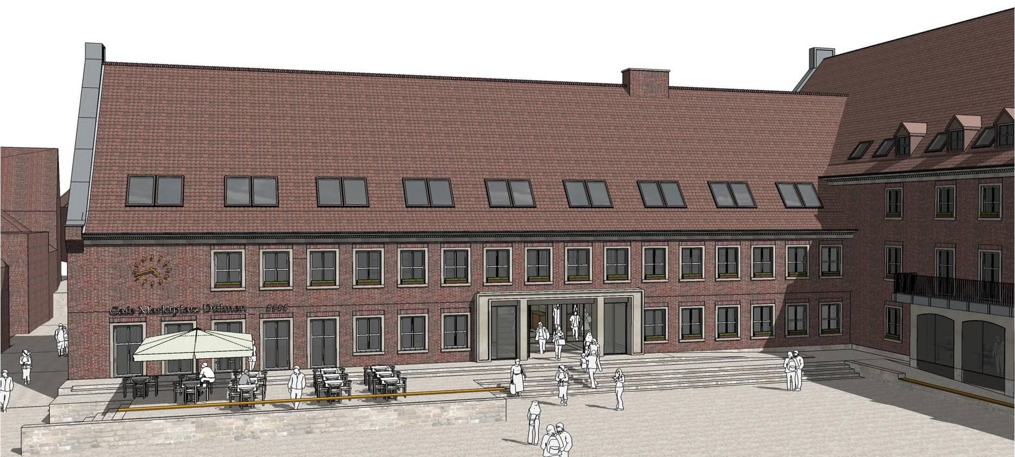 Stand der Bauarbeiten am Dülmener Rathaus