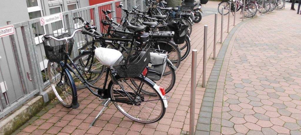Falsch geparkte Fahrräder in Dülmen