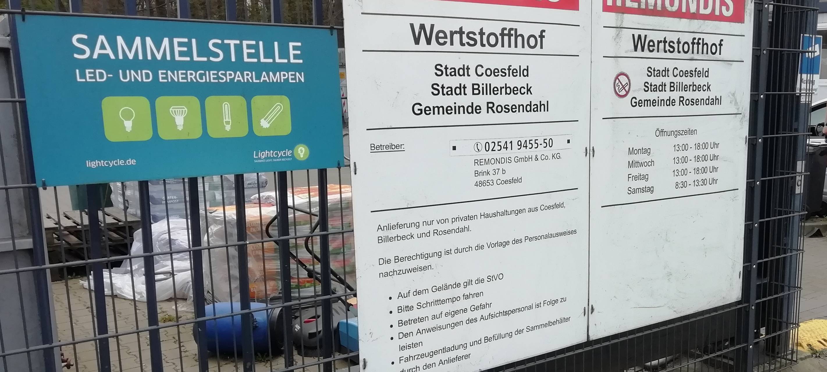 COESFELD: Regeln für Wertstoffhof Höven