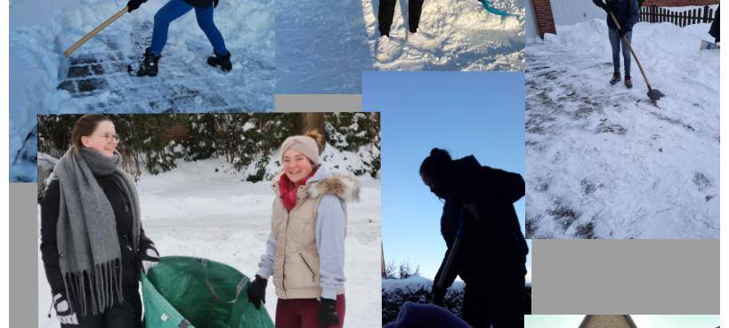 Schüler im Schnee-Einsatz