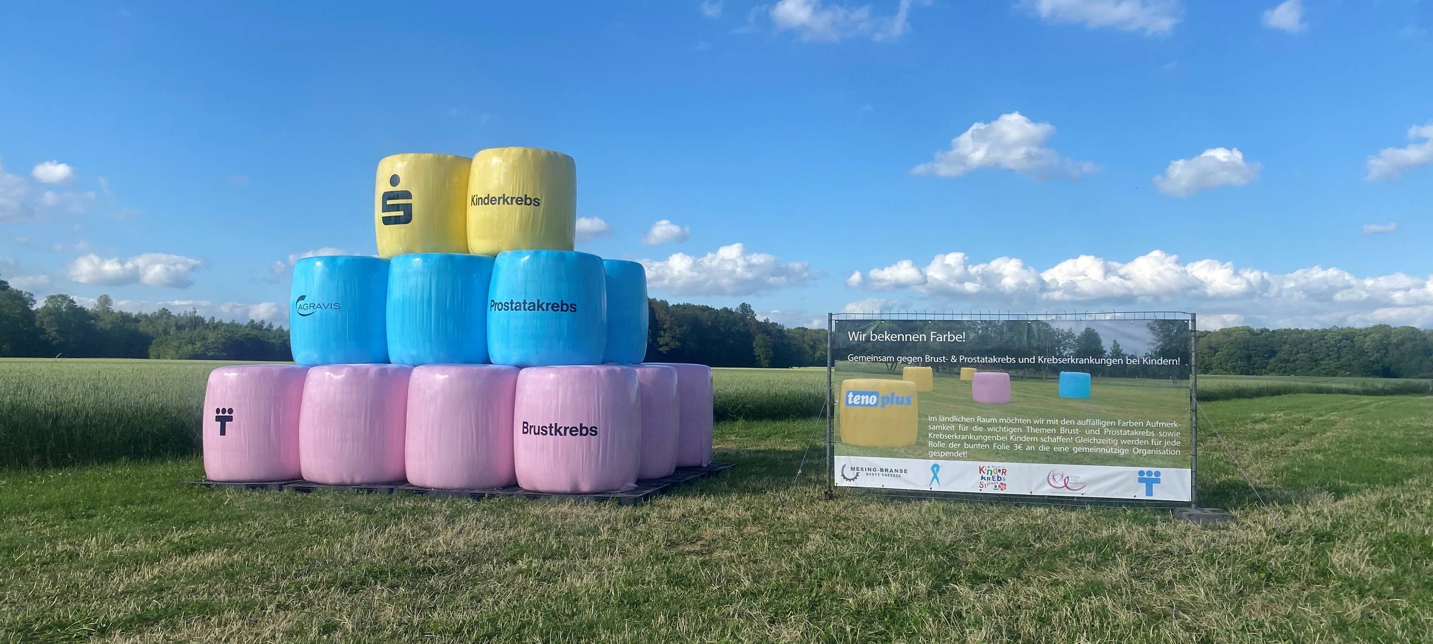 DARFELD: Bunte Heuballen für die Krebsvorsorge