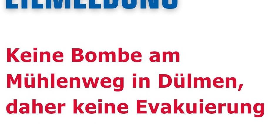 DÜLMEN: Kein Blindgänger am Mühlenweg