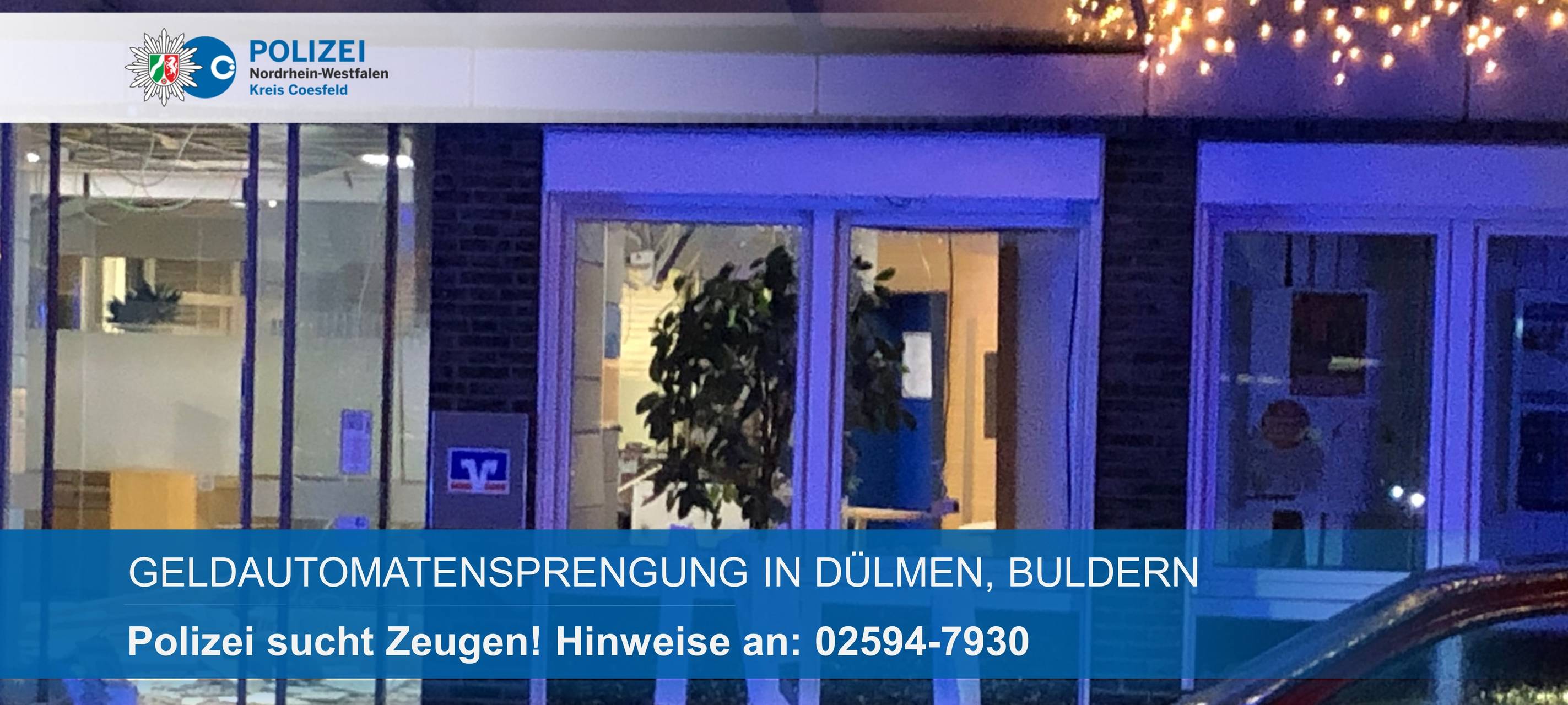 BULDERN: Volksbank im Notbetrieb geöffnet