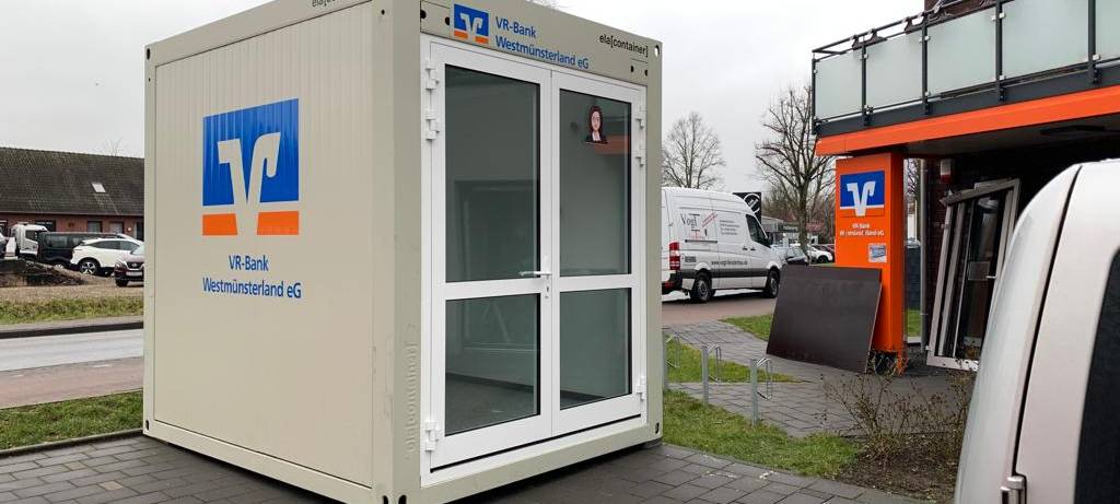 Holtwick: Container als Übergangsfiliale steht