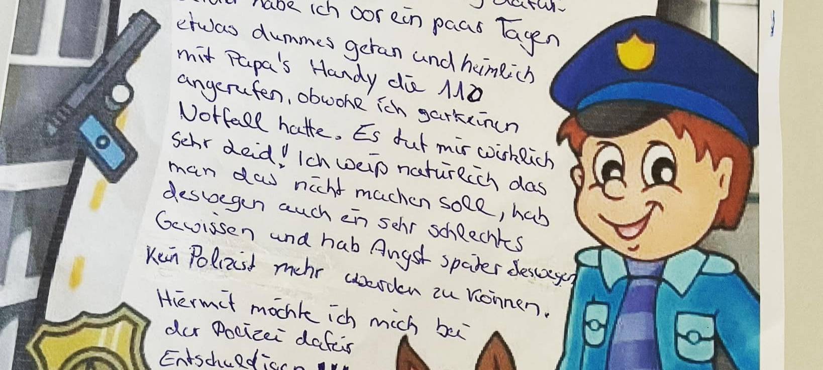BILLERBECK: Süße Entschuldigung an die Polizei