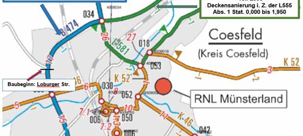 COESFELD: Bauarbeiten auf B 474
