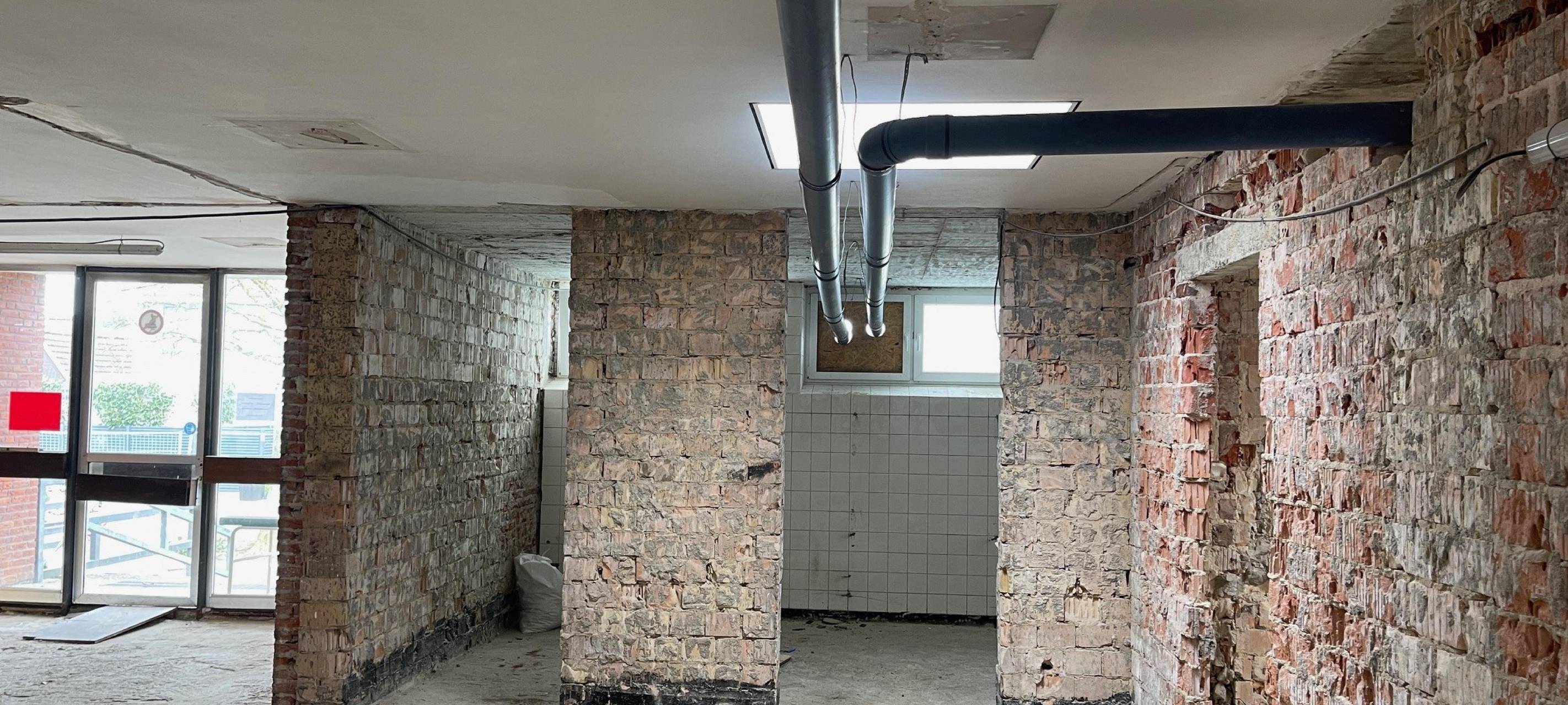 OLFEN: Arbeiten in der Geestturnhalle laufen