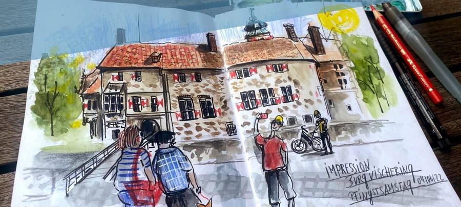 „Urban Sketching“ auf Burg Vischering