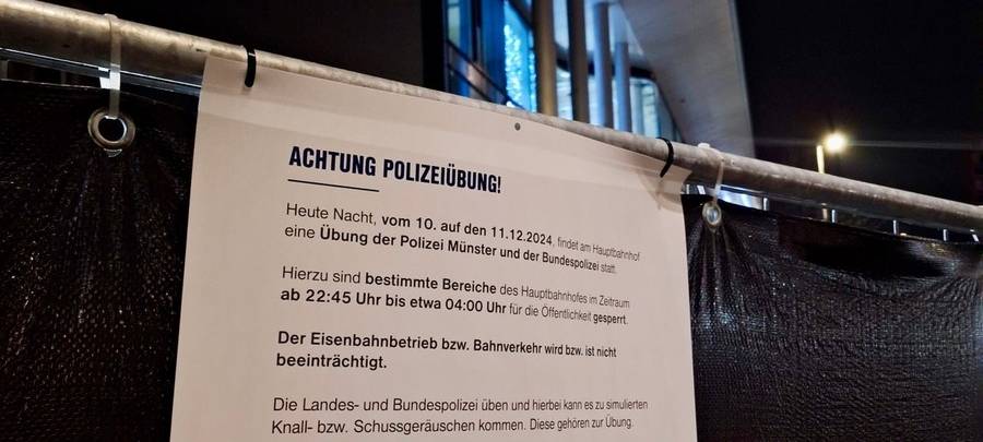 MÜNSTER: Polizeiübung am Hauptbahnhof