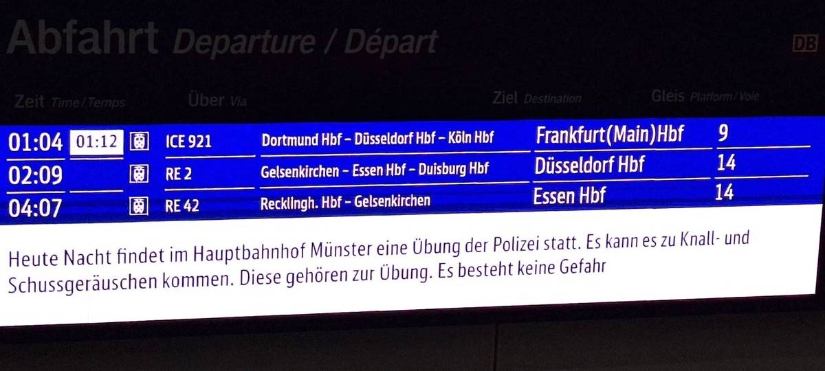 MÜNSTER: Polizeiübung am Hauptbahnhof