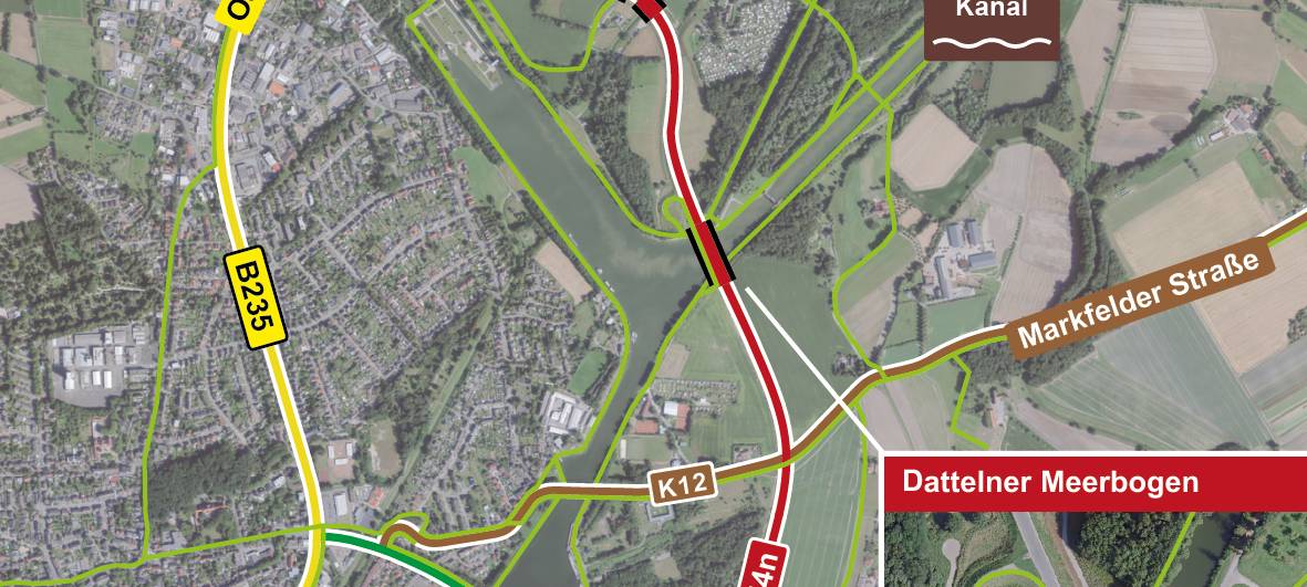 DATTELN: Kein Radweg an B474n