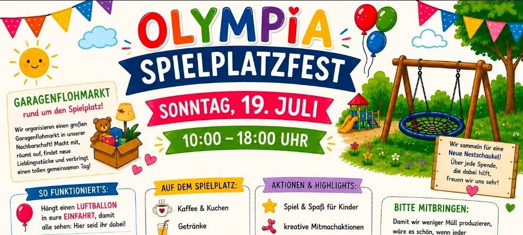 NOTTULN: Spielplatzfest Olympiastraße am Sonntag