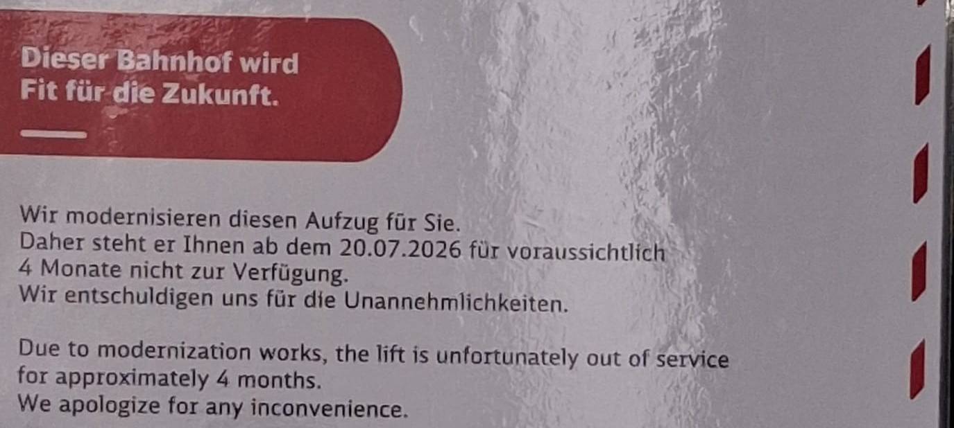 COESFELD: Aufzüge am Bahnhof gesperrt