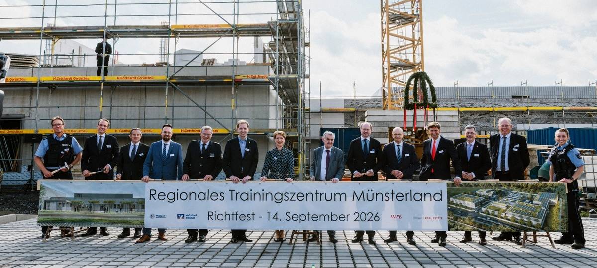 APPELHÜLSEN: Richtfest beim Polizeitrainingszentrum