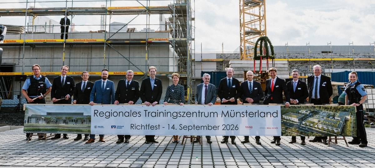 APPELHÜLSEN: Richtfest beim Polizeitrainingszentrum
