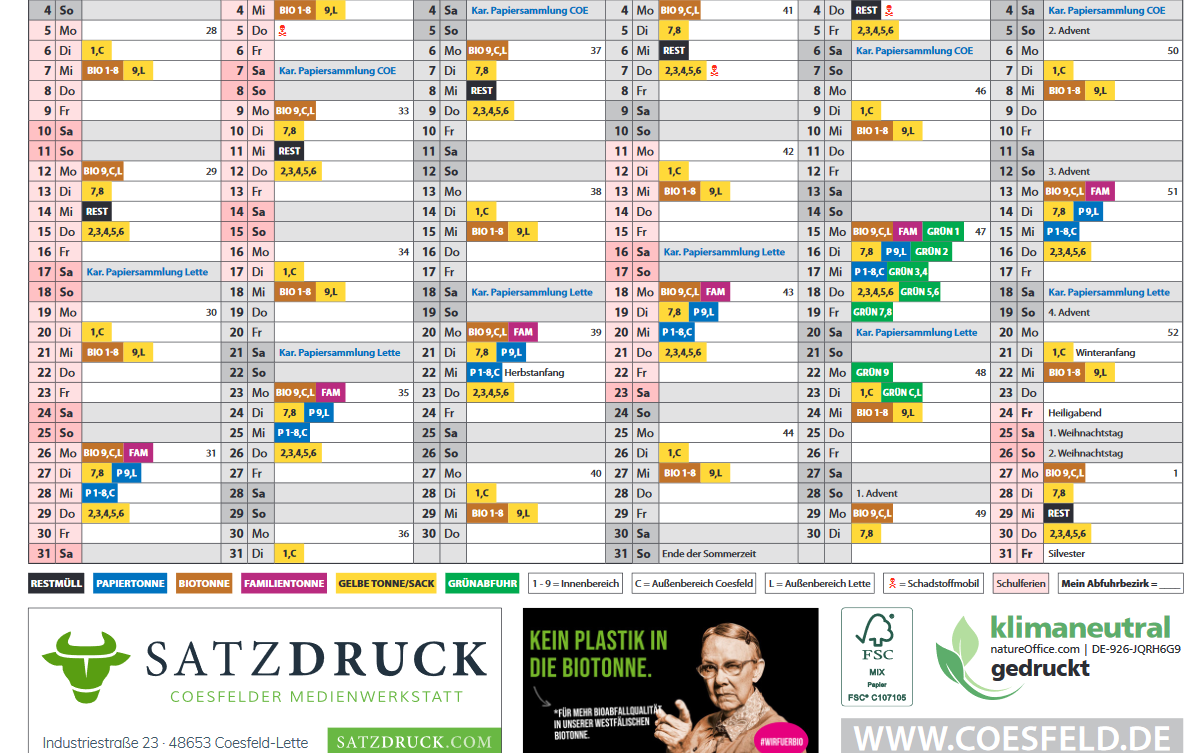 LETTE/COESFELD: Warten auf den Abfuhrkalender - Radio Kiepenkerl