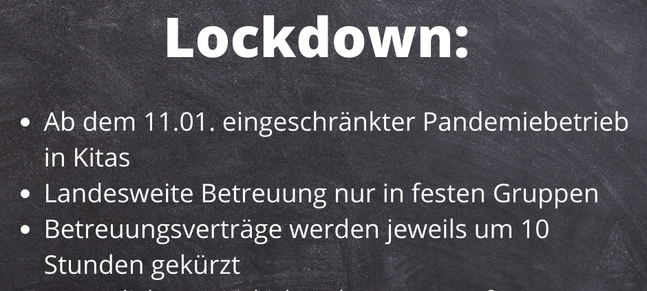 Kita- und Schulbetrieb während Lockdown