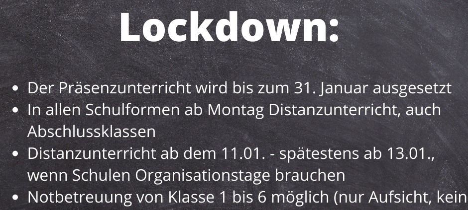 Kita- und Schulbetrieb während Lockdown