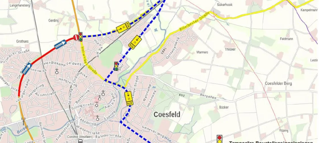 COESFELD: Kreuzung gesperrt