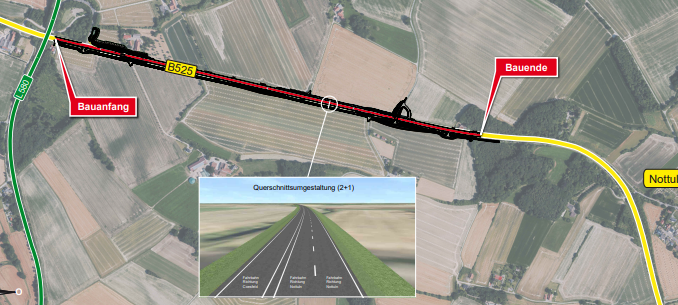 DARUP: Bauarbeiten auf B 525